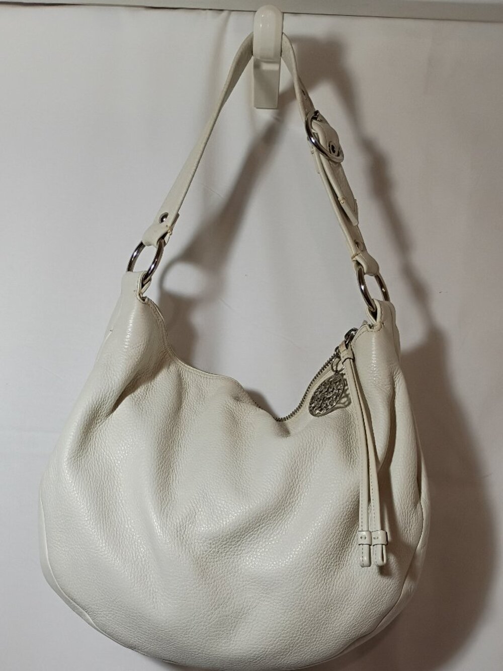 White Leather Coach Ali Boho Purse